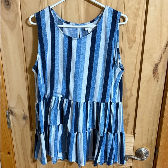 LuLaRoe Tops - LuLaRoe Blue Striped Blouse